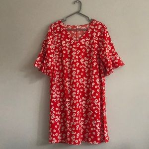 NWOT Red, white, and black floral dress